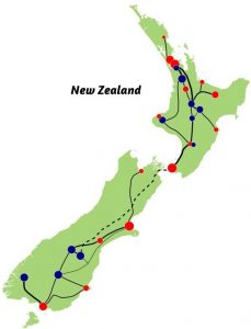Road Map of New Zealand